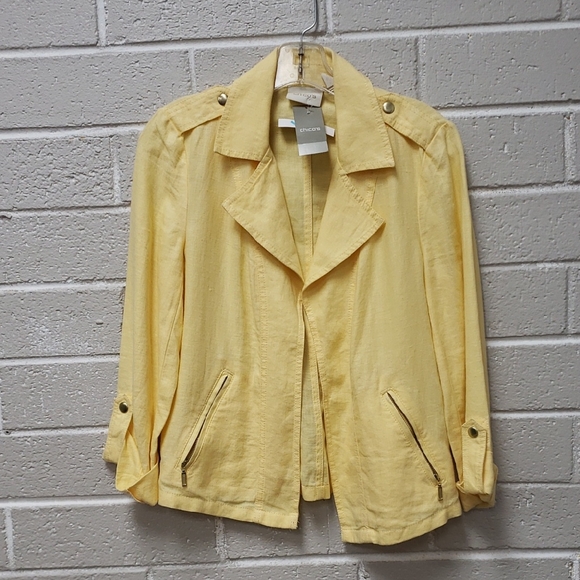 Chico's Jackets & Blazers - Chico's Sunny Yellow Moto Jacket